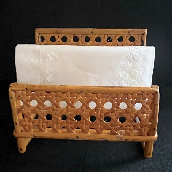 Other Rare Vintage Bamboo And Cane Napkin Holder Poshmark
